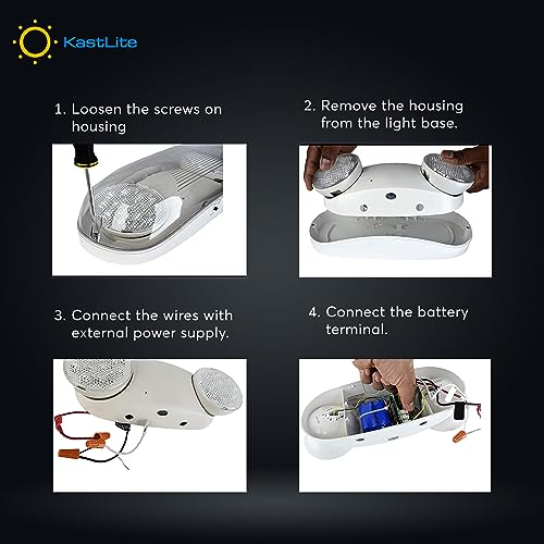 KASTLITE Wet Rated Commercial LED Emergency Light, 6-Pack Value Set - size: 6 Pack