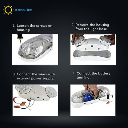 KASTLITE Wet Rated Commercial LED Emergency Light, 6-Pack Value Set - size: 6 Pack
