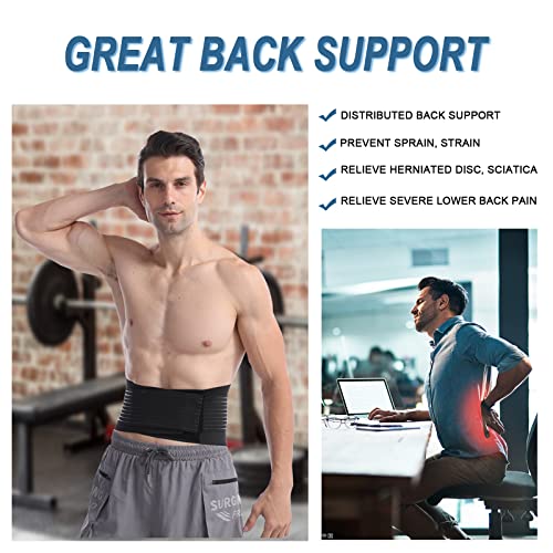 Paskyee Back Brace, Lumbar Support, Lower Back Pain, Sciatica, Men & Women - size: L(Fits waist 33.9"-39.4")