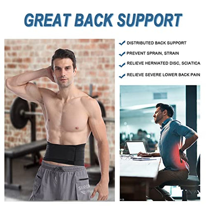 Paskyee Back Brace, Lumbar Support, Lower Back Pain, Sciatica, Men & Women - size: XL(Fits waist 38.6"-45.3")