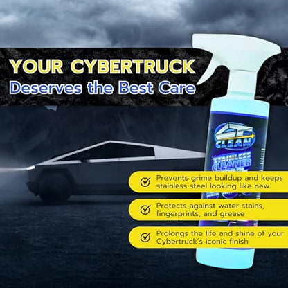 Ultra Shine Waterless Stainless Steel Cleaner & Wash for Tesla Cybertruck – High-Gloss, Removes Grease & Fingerprints, Eco-Friendly (16 Fl. Oz.)