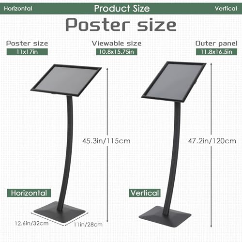tonchean 11x17 Freestanding Pedestal Sign Holder