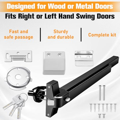 Zonon 1 Set 31" Commercial Door Push Bar with Lever Handle, Black - color: Black, size: 31"