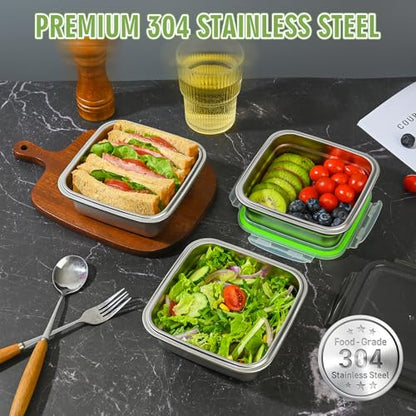 2 Pack Sandwich Containers, 24oz Stainless Steel Sandwich Box with Airtight Lids, BPA-Free, Dishwasher Safe, Durable & Reusable Metal Meal Prep Lunch Boxes for Fruits, Snacks, Bento (Black) - color: Black – 2-Pack