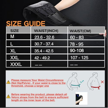 Back Brace for Lower Back Pain Women Men - 10x Maximum Compression and Adjustable - Lumbar Support Belt with 3D Pad - Ergonomic and Breathable 3D Material - for Herniated Disc,Sciatica (XXL) - size: XXL