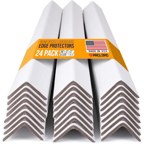 36" x 2" x 2" Reinforced Cardboard Edge Protectors, Pack of 24 - color: Thickness: 0.225", size: Pack of 24