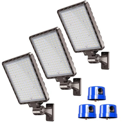 LED Parking Lot Light Dusk to Dawn Photocell 52500LM 5000K 3Pack - size: 350W/Wall Mount/3PC