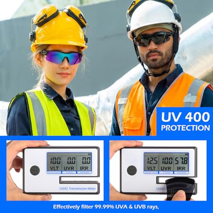OXG Work Safety Glasses for Men Women, ANSI Z87.1 UV Protection - color: 12p-grey