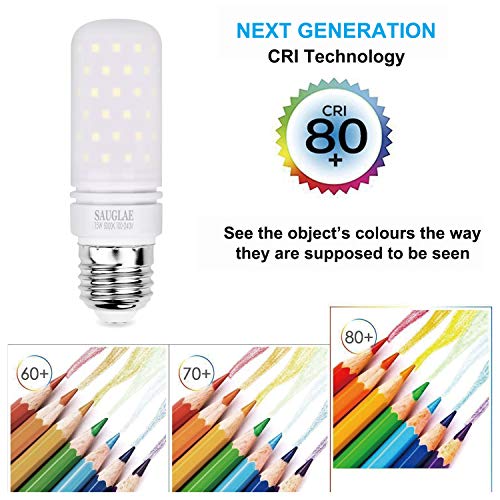 LED Light Bulbs 15W, 120W Incandescent Bulbs Equivalent, 1500Lm, 6000K Daylight White, E26 Large Edison Screw Corn Bulbs, Pack of 4 - color: Daylight White E26