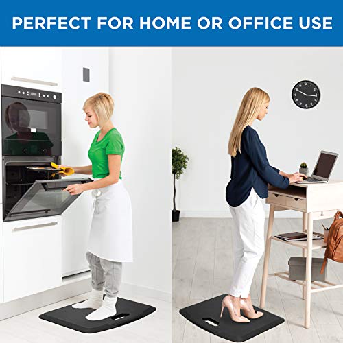 Mount-It! Anti Fatigue Floor Mat, 18x22, Black - color: Black