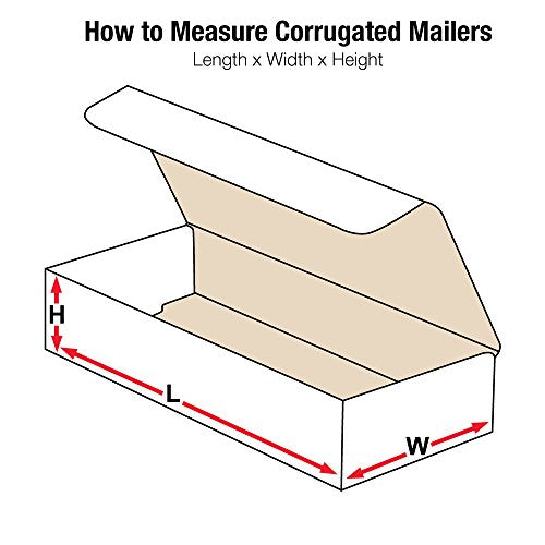 BOX USA Mailer Boxes Medium 12"L x 4"W x 2"H 50-Pack - Corrugated Cardboard Box for Shipping, Moving, Mailing, Packing, Packaging and Storage - size: 12x4x2" 50-Pack White