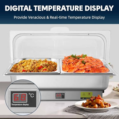 Electric Chafing Dish Buffet Server with Knob Temperature Control - size: 603-Dual Pan