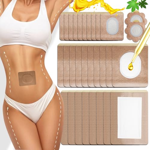 Castor Oil Pack Wrap Patch - Organic Cotton Castor Oil Belly Button Pad, Disposable Self-Adhesive Abdominal Pads, Portable Anti Leakage High Absorbent Patch for Multi-Area Use 30 Pcs - size: 1 Count (Pack of 30)