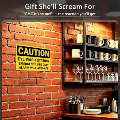 Emergency Eye Wash Station Caution Metal Sign 8 x 12 Inch