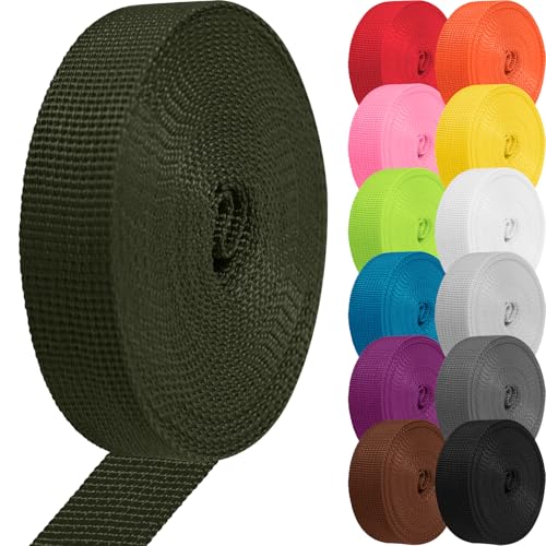 Polypropylene Webbing 1 Inch 1.5 Inch Nylon Webbing Straps Poly Strapping - color: Army Green, size: 1.5 inch x 10 yards