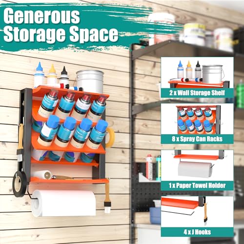 EVERHANGER Spray Can Holder, Lube Can Wall Mount Storage Rack - size: 17.3in for 8 Cans