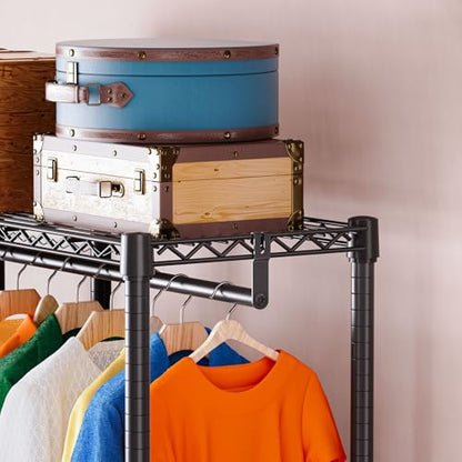 IZEUK Heavy Duty Garment Rack Wire Clothes Rack for Hanging Clothes (Black, 3 composition, 15.7" D x 43.3" W x 76.5" H) - color: Black, size: 2 Composition, 15.7"D x 43.3"W x 76.5"H