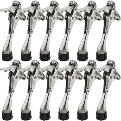 Chumia Heavy Duty Kick Down Door Stopper Metal Doorstop, Steel Gray, 12 Pcs - color: Steel Gray