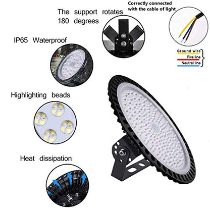 500W LED High Bay Light lamp Factory Warehouse Industrial Lighting 40000 Lumen 6000-6500K IP65 Warehouse LED Lights- Commercial Bay Lighting for Garage Factory Workshop Gym (500W 1) - size: 500W 1pcs