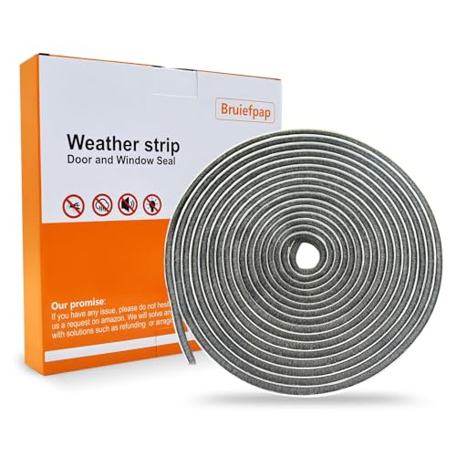 Bruiefpap 69FT Weather Stripping for Doors and Windows, Self-Adhesive Soundproofing Door Seal, Door Insulation for Sliding, Exterior, Frames and Front, 0.35'' Wide x 0.2'' Thick, Grey - color: Gray, size: 69FT, 0.35'' Wide X 0.2'' Thick