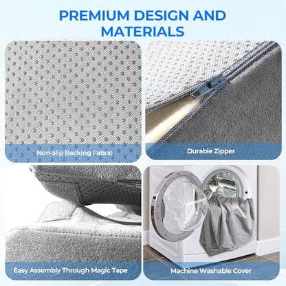 3-Level Adjustable Foot Rest for Under Desk at Work, Grey, 17x11.2x17 Inch - color: Gray