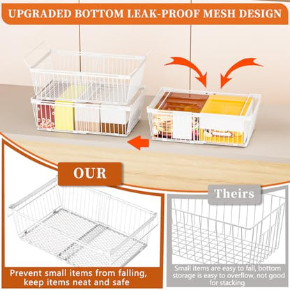 Large Freezer Organizer Bins for 10 to 20 Cu.Ft,2 Pack , Leak-Proof Bottom