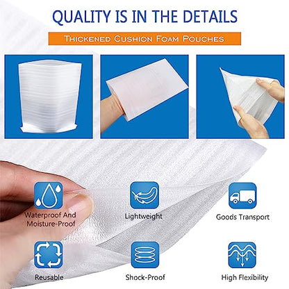 Cushion Foam Wrap Pouches for Moving(50 Pack 5"x8'') - size: 5"X 8" 50PCS