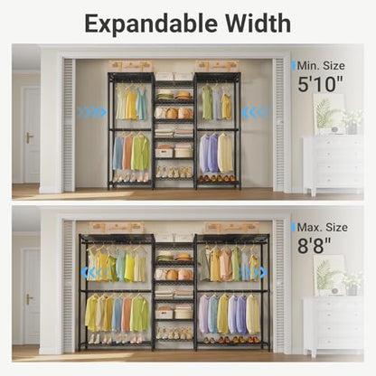 VIPEK X3 Plus Large Expandable Closet Rack Wardrobe Closet Organizer Black - color: Black, size: X3 Plus