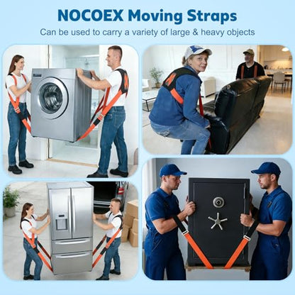 NOCOEX Lifting Straps Moving 2-Person: Shoulder Lifting and Moving System - color: Orange