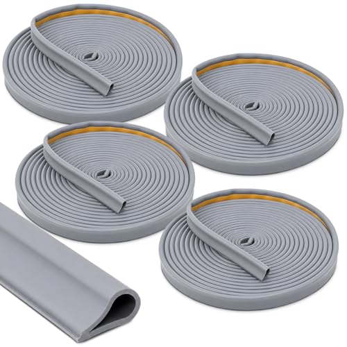 4 Pcs Adhesive Fire/Smoke Door Gasket Seal, 0.5" W X 0.25" H X 20' L, Grey - color: Gray, size: 0.5" W X 0.25" H X 20' L