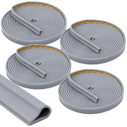 4 Pcs Adhesive Fire/Smoke Door Gasket Seal, 0.5" W X 0.25" H X 20' L, Grey - color: Gray, size: 0.5" W X 0.25" H X 20' L