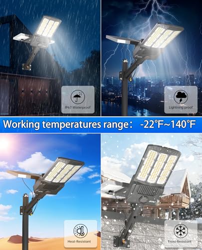 JAYNLT Y-8000W Solar Street Lights Outdoor, Commercial Parking Lot Lights - size: Large