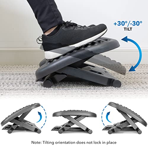 Mount-It! Foot Rest Under Desk with Massage Rollers & Foot Pedal Height