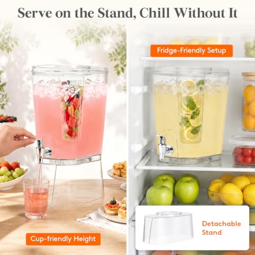 Lifewit 3 Gal Drink Dispenser with Fruit Infuser & Leak-Proof Spigot, 2 Pcs