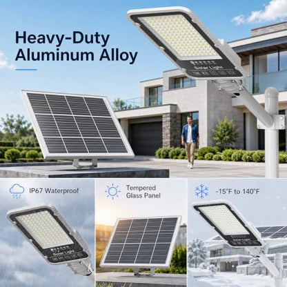 Sunwish 15000W Solar Street Lights Outdoor,Remote, IP67,Dusk to Dawn - size: 1Pack