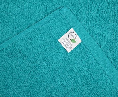 Salon Towels – Pack of 24 (16"x27") 100% Cotton Ring Spun (Not Bleach Proof) Ultra Soft, Highly Absorbent Hand Towels – Bulk for Spa, Gym & Salon (Turquoise) - color: Turquoise