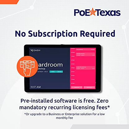 PoE Texas 8-Inch Touchscreen PoE Meeting Room Scheduler Tablet - size: 8" Touchscreen