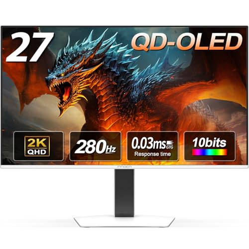 INNOCN 27" QD-OLED 2K QHD 2560 x 1440P 280Hz 240Hz PC Computer Gaming Console Monitor, 0.03ms, HDR400, HDMI, DisplayPort, Built-in Speaker, Height Pivot Adjustable Stand - 2780s - style: 2K 280Hz/QD-OLED