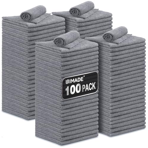 UNIMADE Microfiber Cleaning Cloth, 100 Pack Microfiber Towels for Cars - color: Grey, size: 100pk