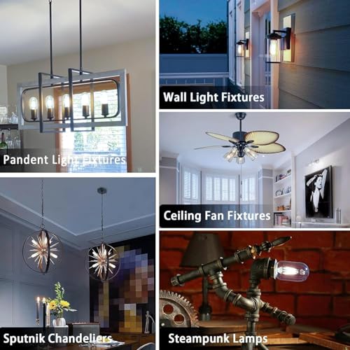 3.2 Inch 5000K Daylight White E26 LED Bulb 60 Watt Equal, AC 120V 600LM Edison Bulbs Dimmable, 6W T10 T30 Filament Light Bulbs Clear Glass for Fan Pendant Wall Light, ETL Certified-6 Pack - size: 3 Inch 6W (6 Count)
