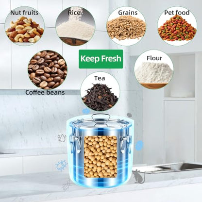 Stainless Steel Airtight Food Storage container with Lid for Pantry Kitchen - size: 12.68gal