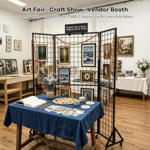 Grid wall Panels Display Stand Foldable for Craft Show Art Vendor