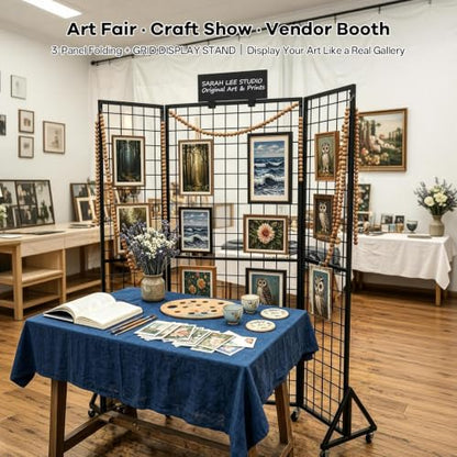 Grid wall Panels Display Stand Foldable for Craft Show Art Vendor
