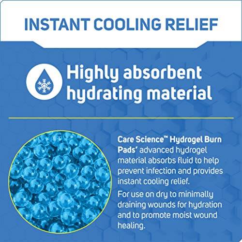 Care Science Hydrogel Burn Dressing, Sterile Pads for Burn Relief, 4 Count