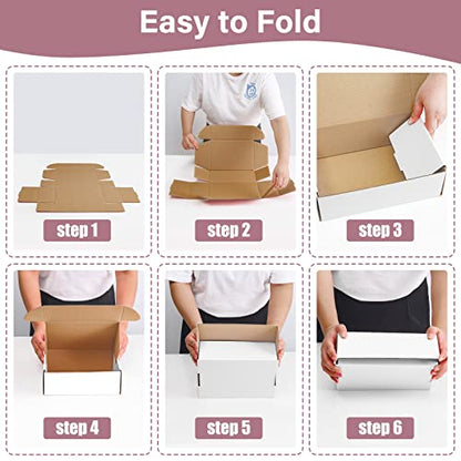 BoShahai White Shipping Boxes, 8x6x3 inches, 30 Pack - size: White 8*6*3 Inch
