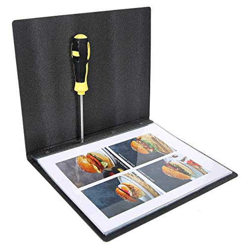 30pcs pack Menu covers 8.5X11 inch with logo Making, Contains 5 transparent pockets, Gift 10 sheets printing paper (Pearl black, 8.5X11 inch) - color: Pearl black, size: 8.5x11 Inch