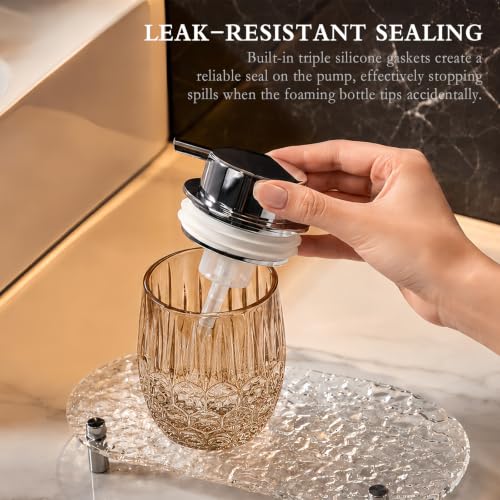 CICUFY Glass Foaming Hand Soap Dispenser, Slight Amber - color: Slight Amber