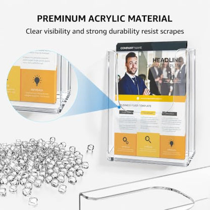 KTRIO Brochure Holder 8.5 x 11 Wall Mounted, Magazine Flyer Holder, 3 Pack