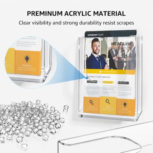 KTRIO Brochure Holder 8.5 x 11 Wall Mounted, Magazine Flyer Holder, 3 Pack