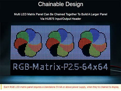64x64 4096 Pixels RGB Full-Color LED Matrix Panel 2.5mm Pitch, Chainable - color: 64x64-2.5MM Pitch